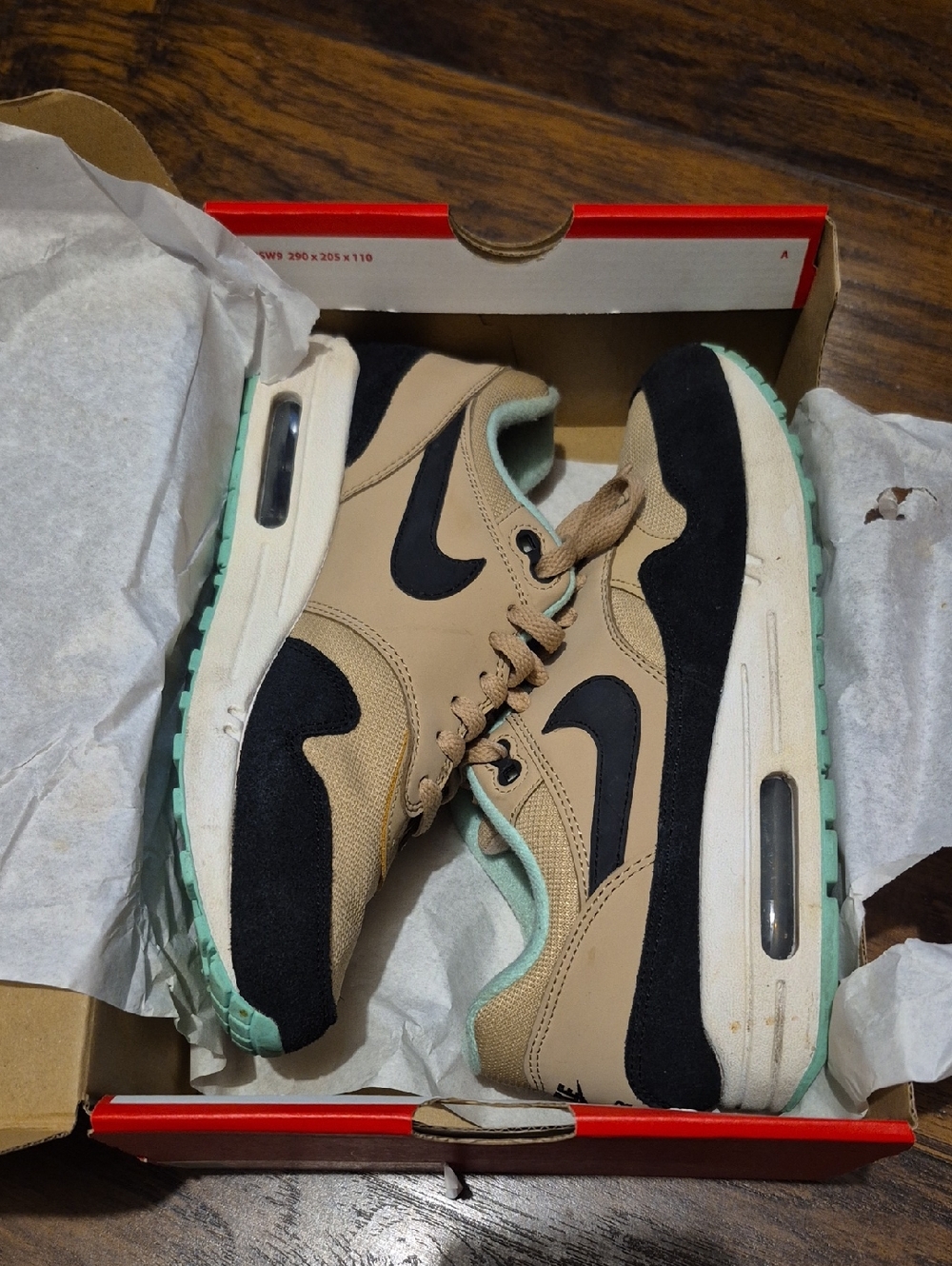 Nike Sneakers in Tan, Black and Mint